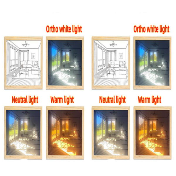 Illuminated Picture LED Decorative Light Painting Bedside Picture Style Creative Modern Simulate Sunshine Drawing Night Light Gift - Image 98