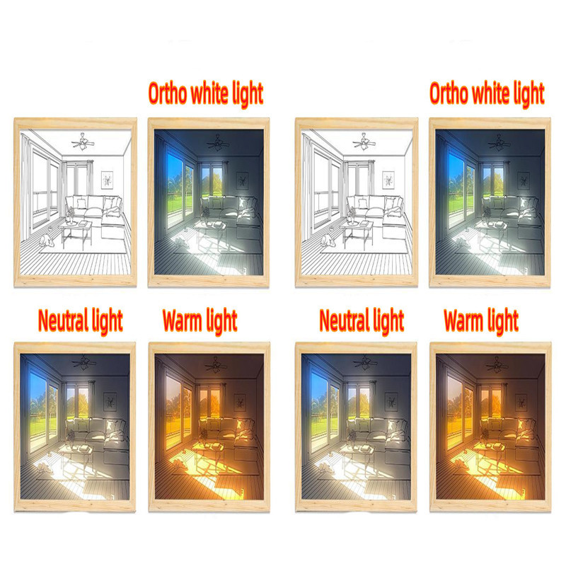 Illuminated Picture LED Decorative Light Painting Bedside Picture Style Creative Modern Simulate Sunshine Drawing Night Light Gift - Image 98