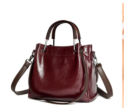 Bags Handbags Korean Fashion Women's Bags Soft Leather Retro Bucket Bag Handbag - Image 2