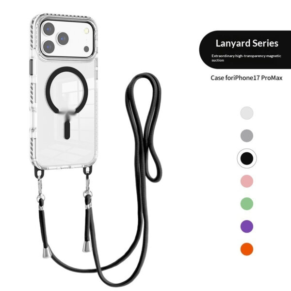17 Pro Max Transparent Magnetic Case With A Crossbody Lanyard - Image 19