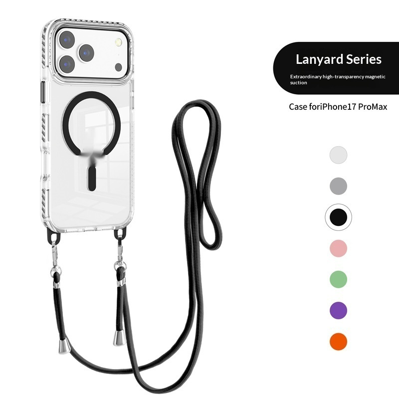 17 Pro Max Transparent Magnetic Case With A Crossbody Lanyard - Image 19