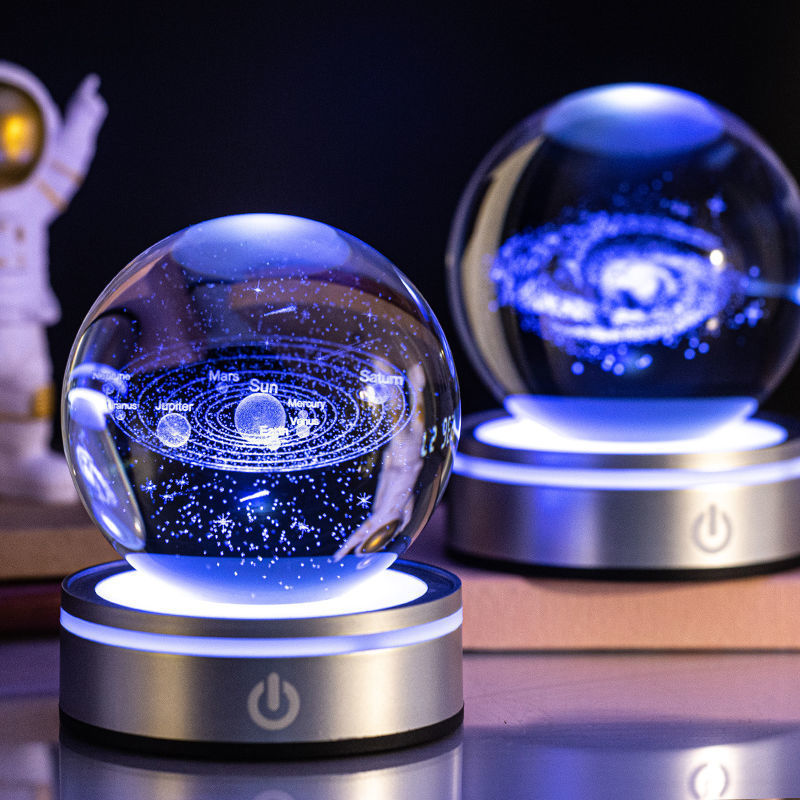 Creative 3D Inner Carving Luminous Crystal Ball Colorful Gradient Small Night Lamp Home Decorations Gifts Selection - Image 1