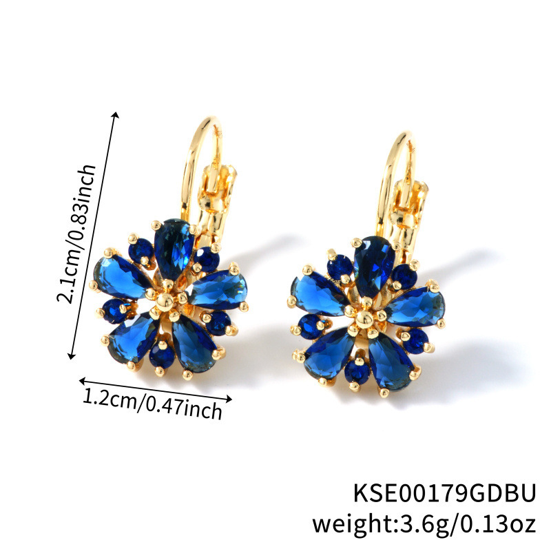 Colorful Zircon Ear Clips In Rose Gold - Image 3