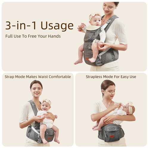 Ergonomic 3-in-1 Baby Carrier and Hipseat - Image 2
