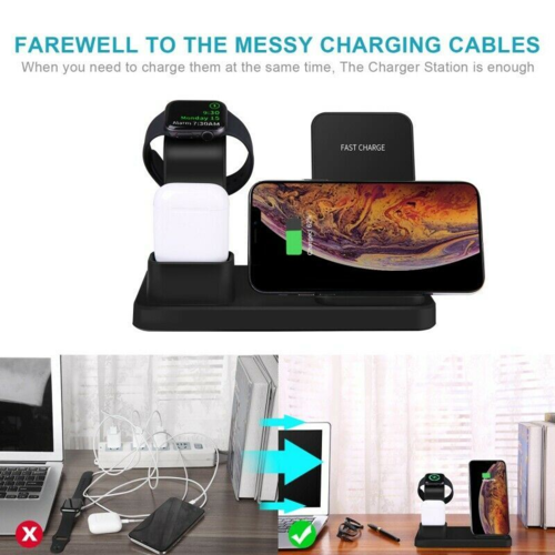 3-in-1 Fast Wireless Chargers Charging Pad for Mobile Phone/iWatch - Image 3