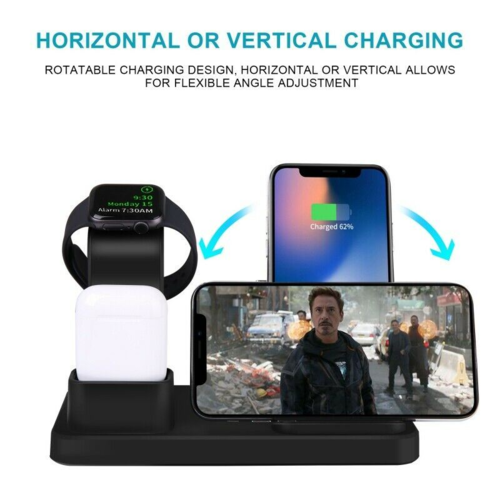 3-in-1 Fast Wireless Chargers Charging Pad for Mobile Phone/iWatch - Image 4