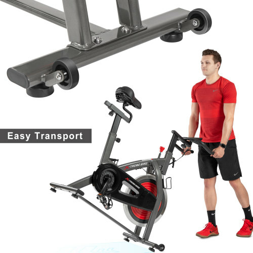 Indoor Cycling Bike 4-Way Adjustable Handlebar & Seat LCD Monitor - Image 2