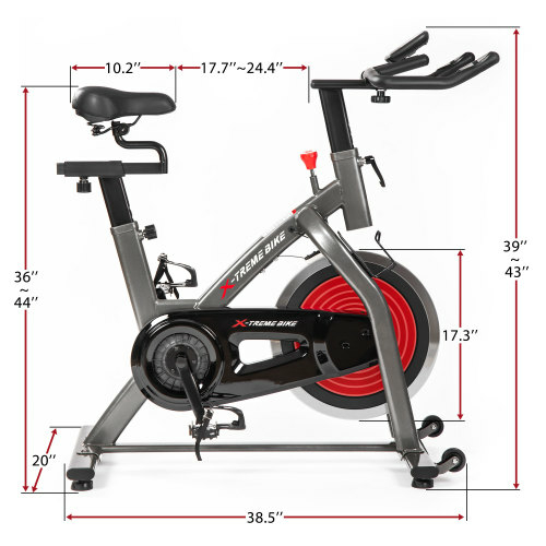 Indoor Cycling Bike 4-Way Adjustable Handlebar & Seat LCD Monitor - Image 3