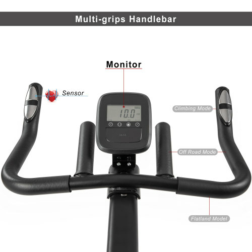 Indoor Cycling Bike 4-Way Adjustable Handlebar & Seat LCD Monitor - Image 5