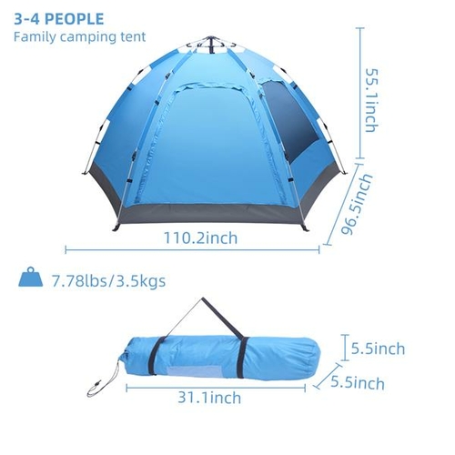 Automatic Family Tent Instant Pop Up Waterproof for Camping Hiking - Image 4