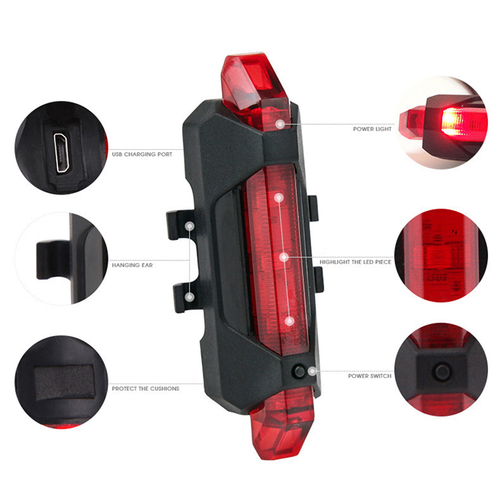 USB Rechargeable Head & Tail Light Set, 4 Modes, LED - Image 3