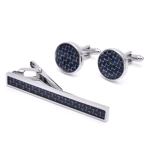 Carbon Fibre Cufflinks and Stickpin Set - Image 2