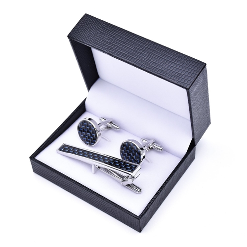 Carbon Fibre Cufflinks and Stickpin Set - Image 4