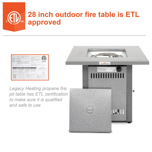 28" Outdoor Propane Gas Fire Pit Table Patio Firepits Fireplace - Image 2