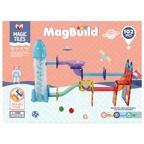 Zummy 102 Pieces Kids Magnetic Building Blocks Tile Set - Image 4