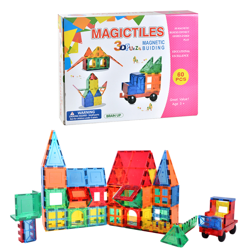 Zunammy 60 Piece Magnetic Tiles Set - Image 2