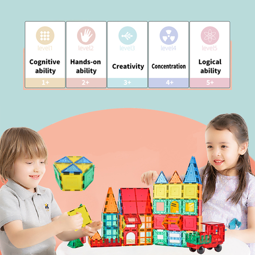 Zunammy 60 Piece Magnetic Tiles Set - Image 3