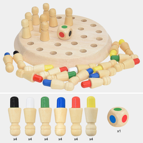 Kids Wooden Memory Match Stick Chess Game Fun Block Board Game - Image 4
