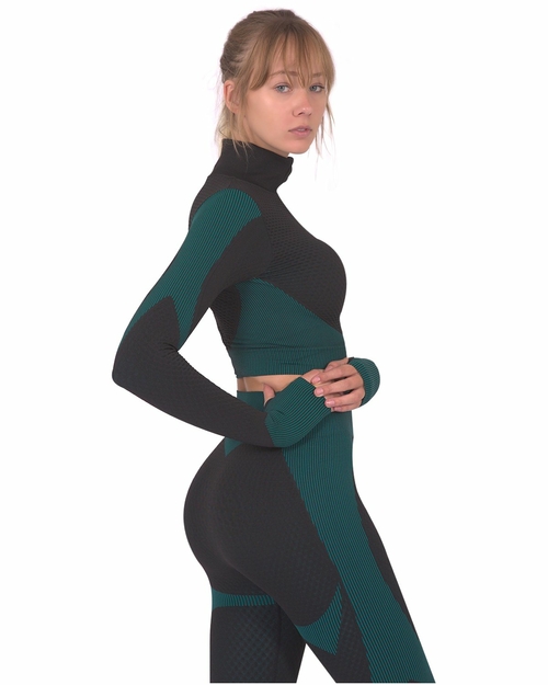 Trois Seamless Sports Jacket - Black with Blue - Image 5