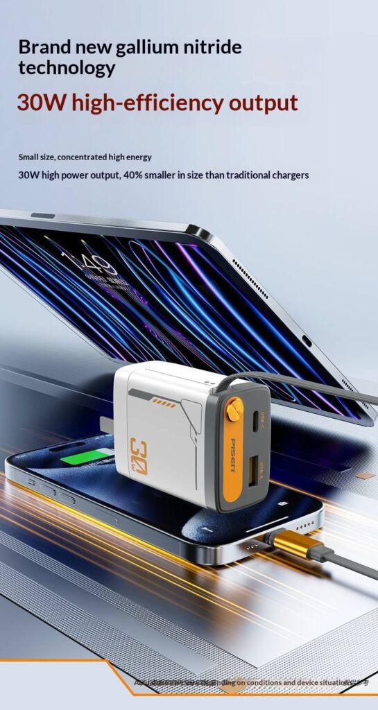 Gallium Nitride Charger With Built-in Cable