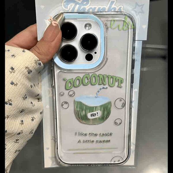 Creative English Coconut Print Silicone Phone Case - Image 5