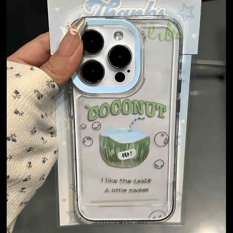 Creative English Coconut Print Silicone Phone Case - Image 5