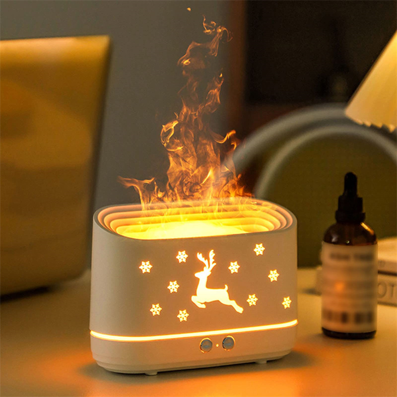 Elk Flame Humidifier Diffuser Mute Household Atmosphere Lamp Christmas Home Decorations - Image 3