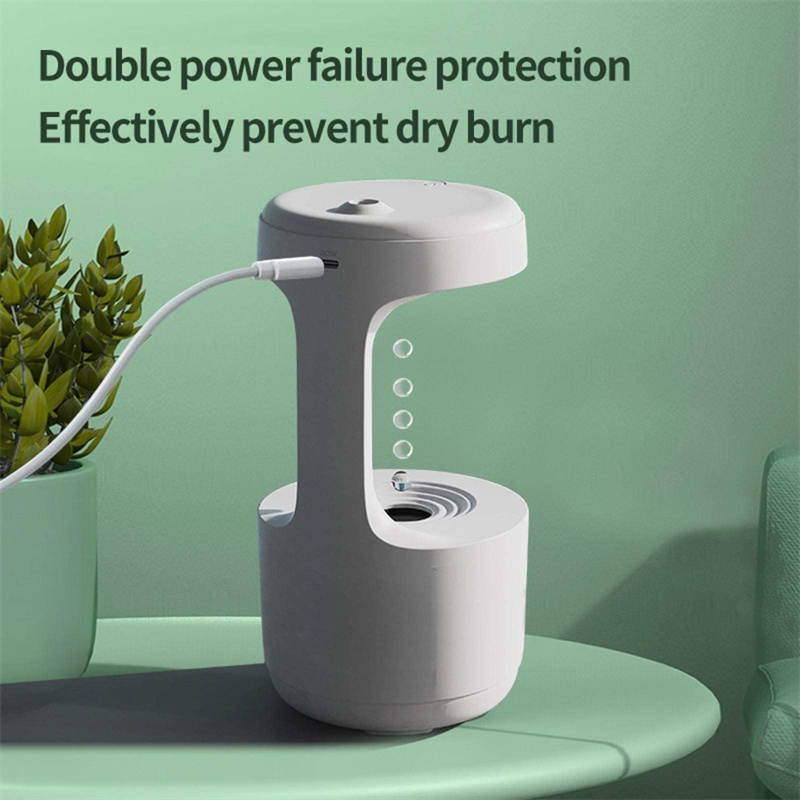 Bedroom Anti-Gravity Humidifier With Clock Water Drop Backflow Aroma Diffuser Large Capacity Office Bedroom Mute Heavy Fog Household Sprayer - Image 8