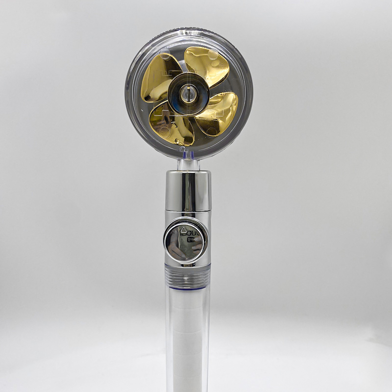 Shower Head Water Saving Flow 360 Degrees Rotating With Small Fan ABS Rain High Pressure Spray Nozzle Bathroom Accessories - Image 14