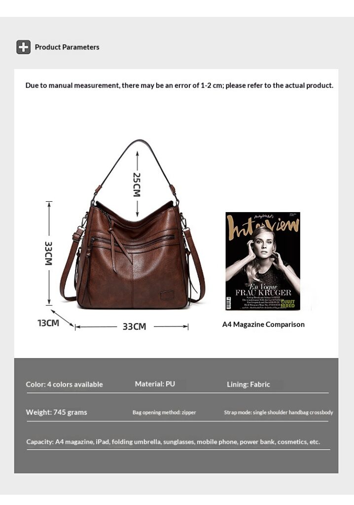 Crossbody Bag Handbag Style Vertical Square Shape