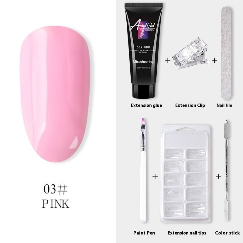Painless Extension Gel Nail Art Without Paper Holder Quick Model Painless Crystal Gel Set - Image 18
