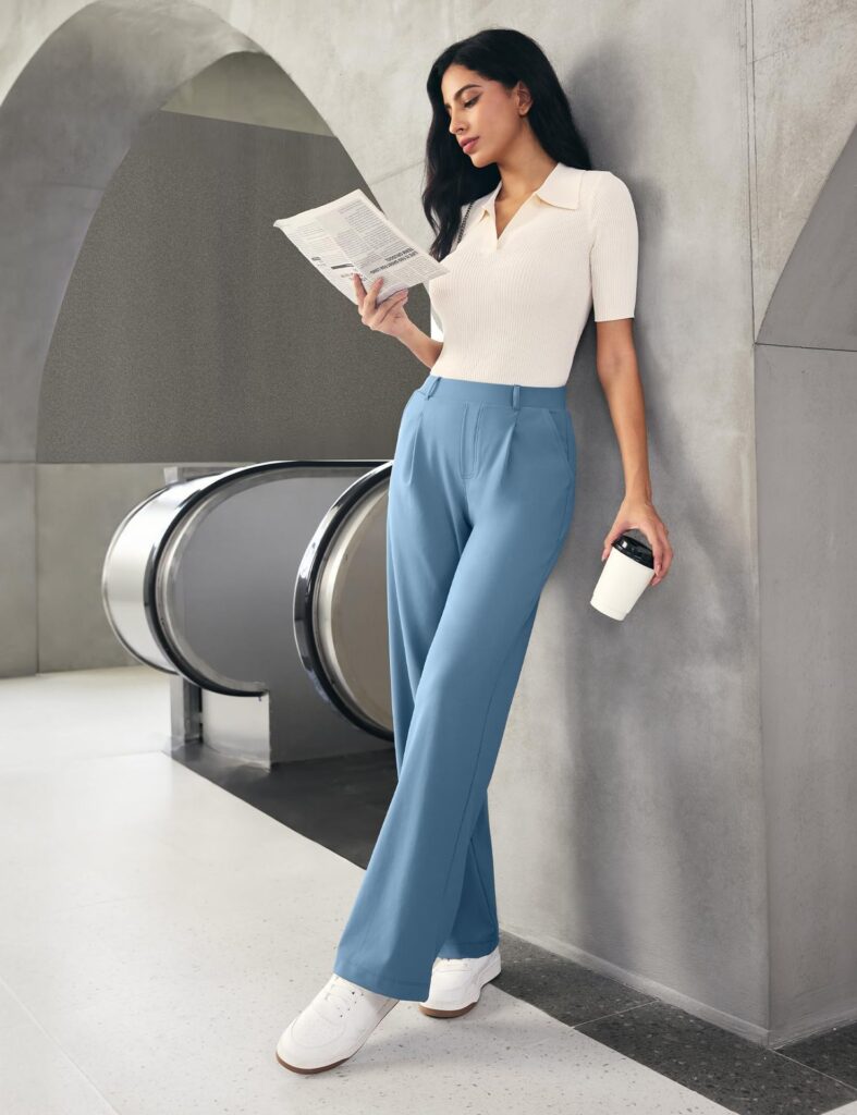 Womens High-Waisted Stretchy Work Business Casual Pants