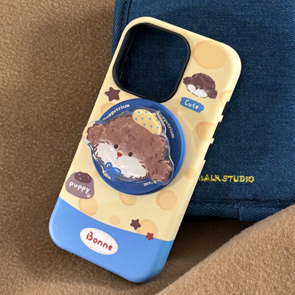 Cheese Puppy Magnetic Holder Phone Case With Cartoon Film Design - Image 13