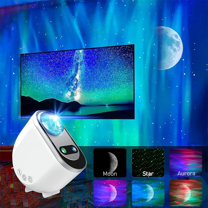Aurora Borealis Starlight Projectors LED Galaxy Star Atmosphere Galaxy Night Light Home Bedroom Sky Moon Lamp Room Decor Gift - Image 1