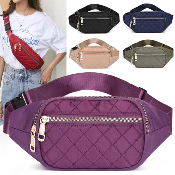 Rhombus Fanny Packs For Women Crossbody Waist Bags For Sports Hiking Cycling Running - Image 1