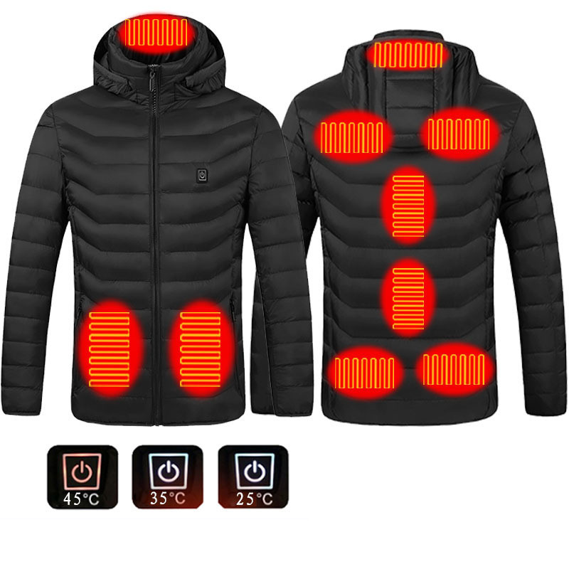 Winter Heated Jacket USB Electric Cotton Coat Zip-up Heater Thermal Clothing Heating Vest For Men - Image 64