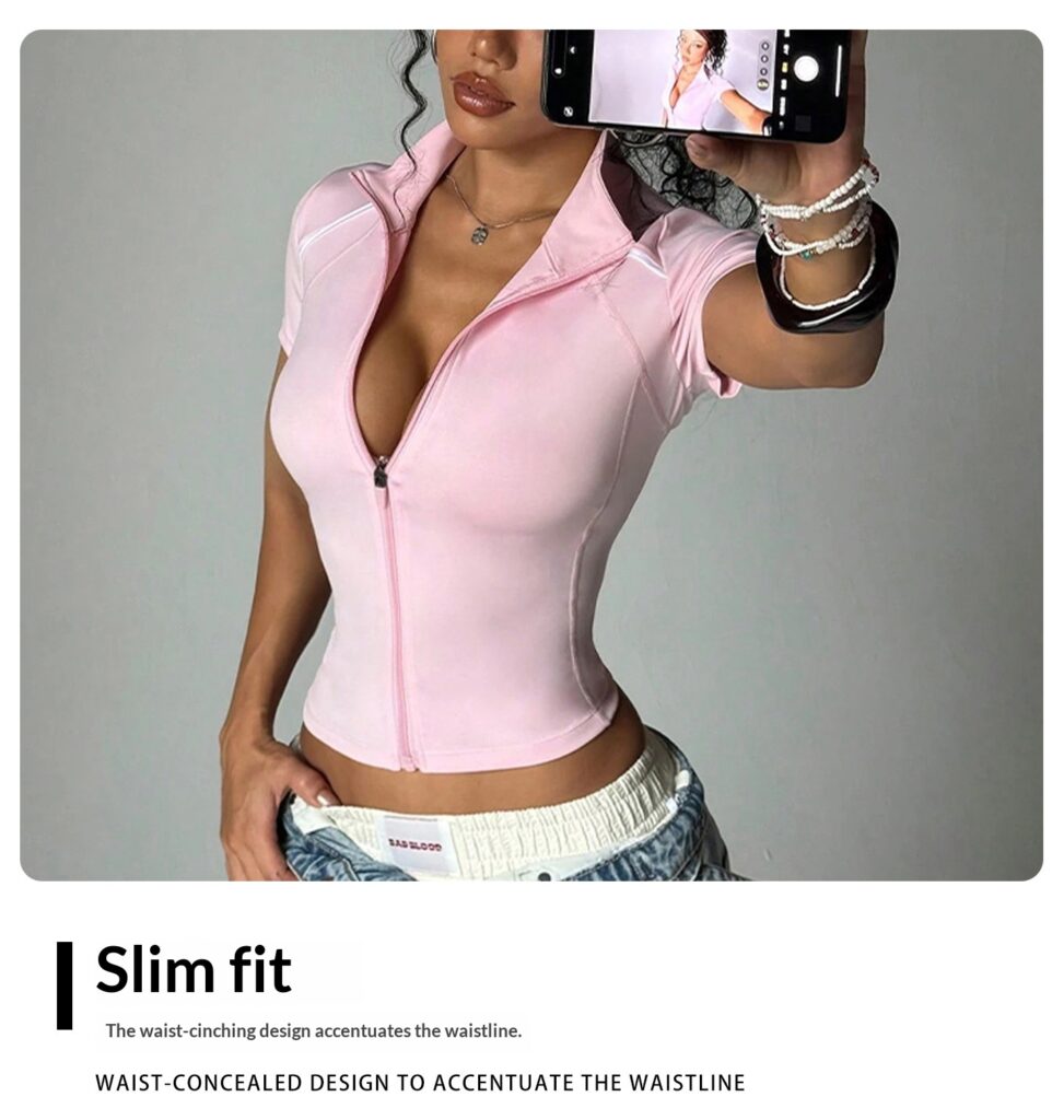 Women's Short Contrast-color Yoga And Fitness Jacket