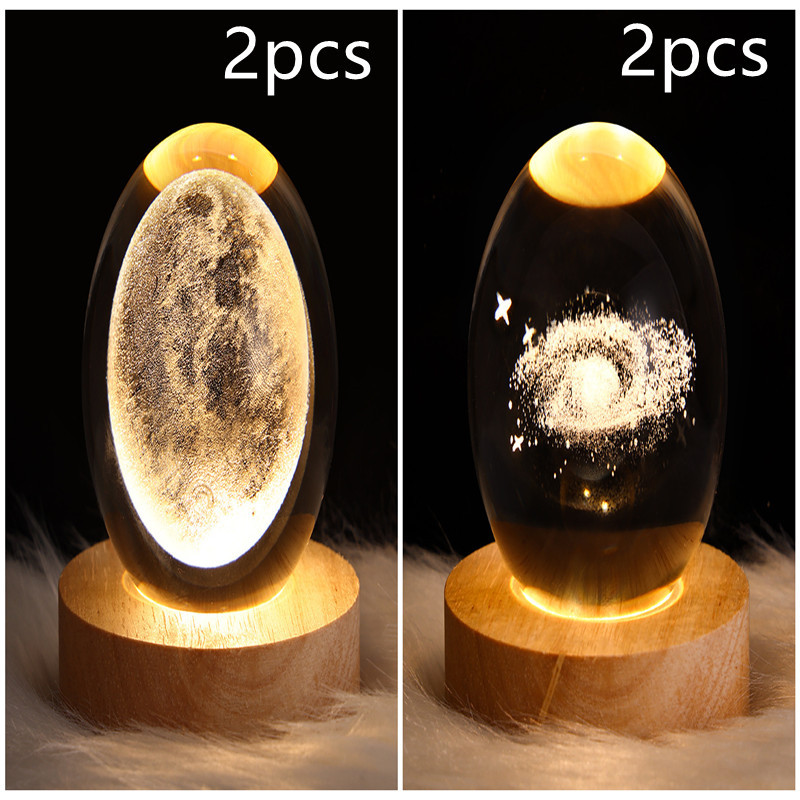 LED Night Light Galaxy Crystal Ball Table Lamp 3D Planet Moon Lamp Bedroom Home Decor For Kids Party Children Birthday Gifts - Image 45