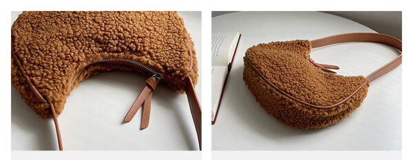 Simple Women's Plush Handheld Shoulder Bag - Image 9
