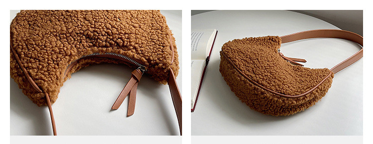 Simple Women's Plush Handheld Shoulder Bag