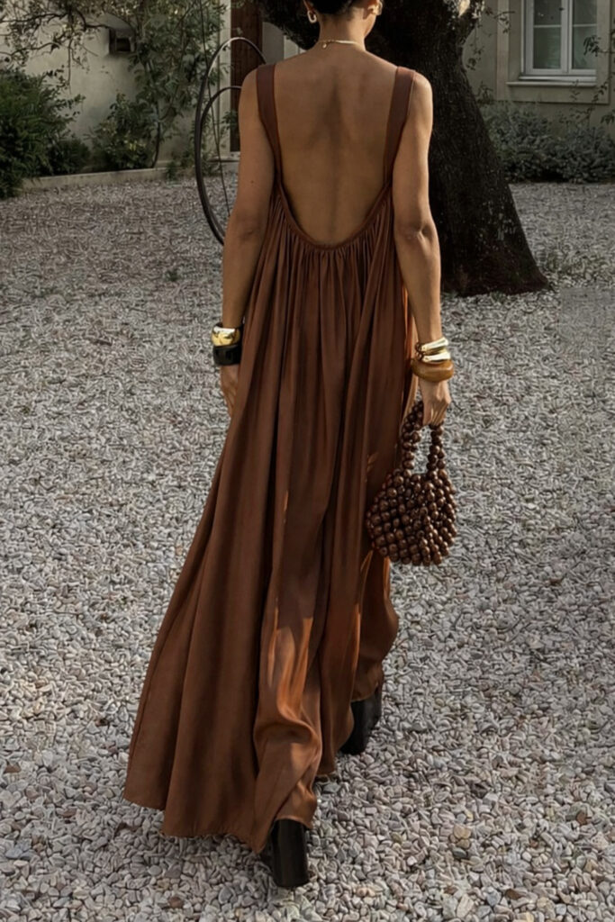 French-style Elegant Pleated Slip Dress
