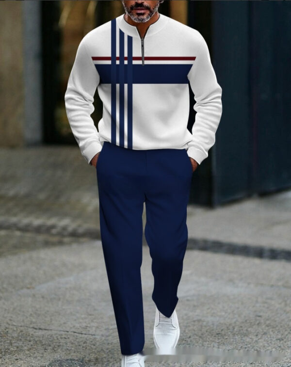 Casual Fashion Men's Long-Sleeve Pants Set - Image 40