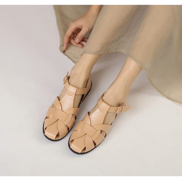 Baotou Woven Piggyback Strap Vintage Sandals New Style - Image 7