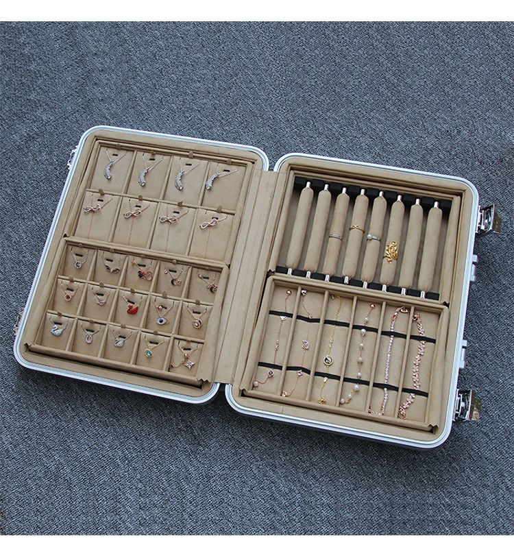 Portable Handheld Aluminum Alloy Jewelry Box