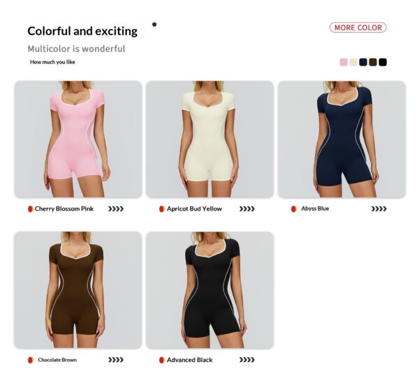 Jumpsuit With Cutout Back, Form-fitting Athletic Fitness Wear - Image 26
