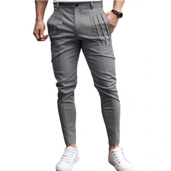 Men's Solid-Colored Dress Pants Casual Pants Slim-Fit - Image 8