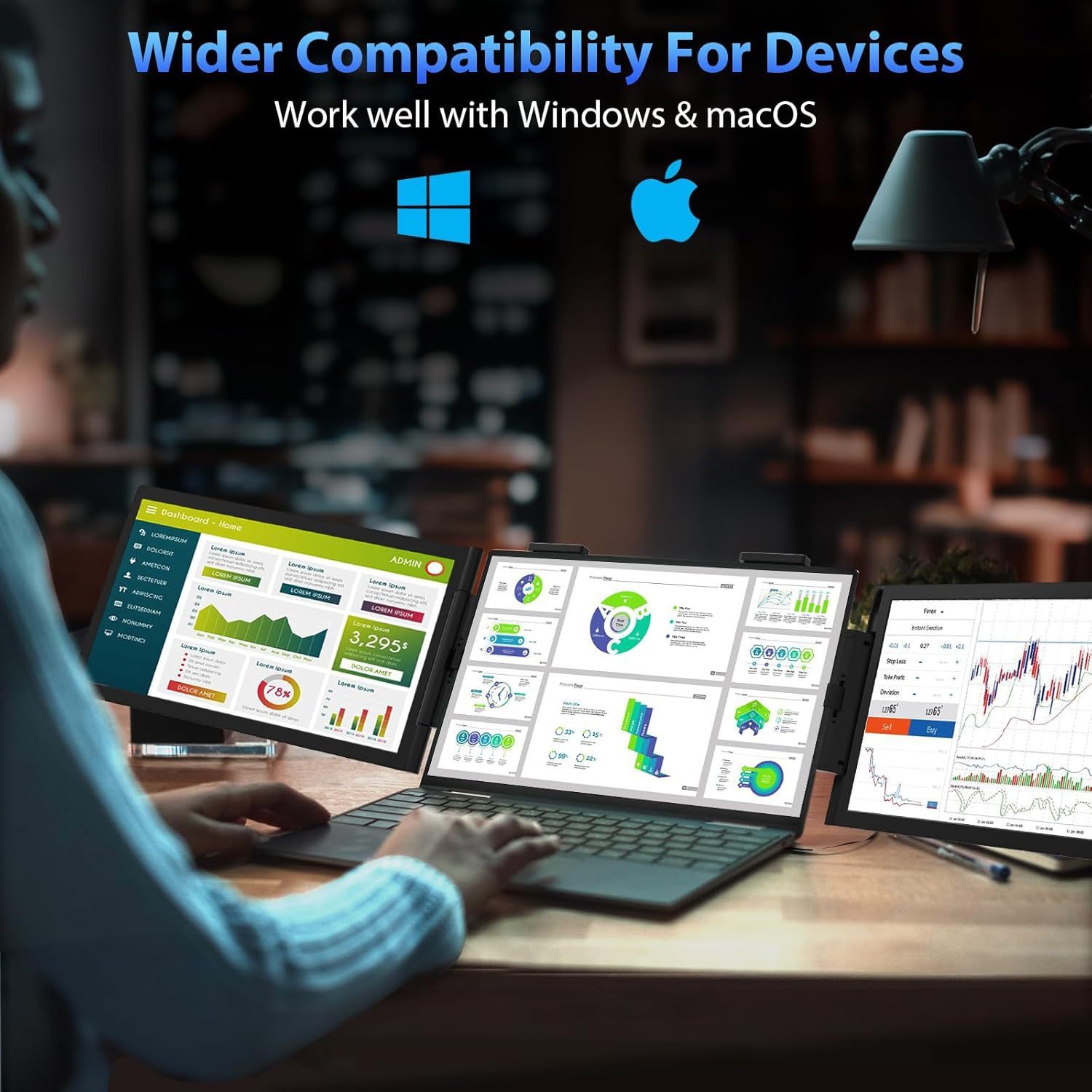 14-inch Dual-Screen Portable Monitor Laptop Expansion Screen - Image 1