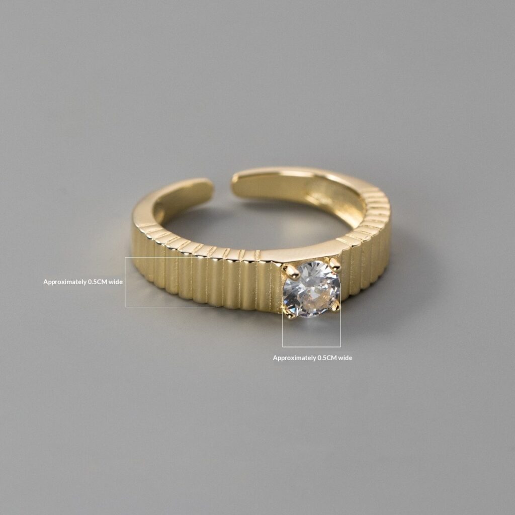 Korean-style Minimalist Vertical-stripe Zircon Ring