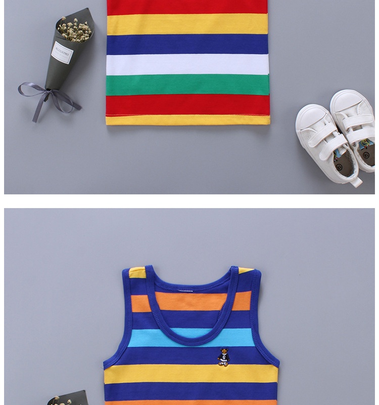 Breathable Cotton Striped Sleeveless Kids Vest - Image 16