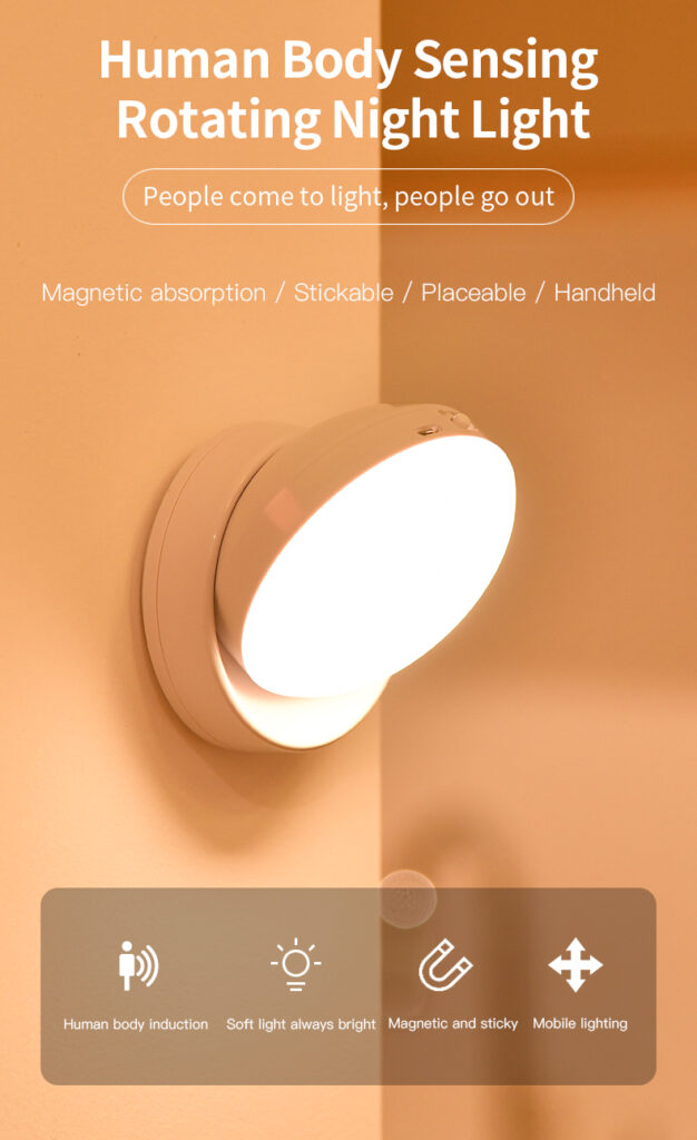 Rotating Human Body Sensor Light Corridor Garage Light Wardrobe Light Motion Sensor Night Light